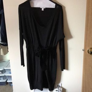 Ann Taylor Loft velvet belt tie dress